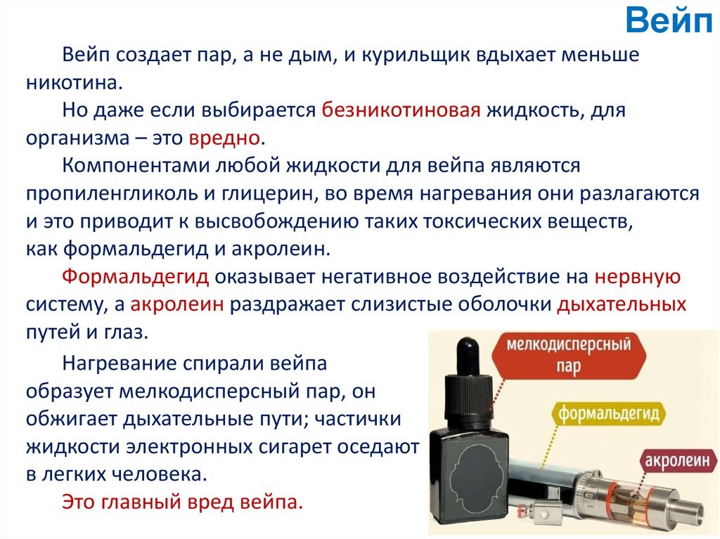 Почему нету дыма из электронной сигареты?